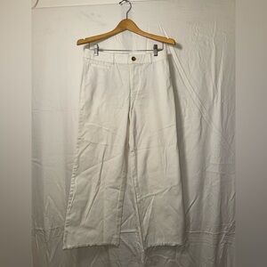 LOFT Off-White High Rise Wide-Leg Pants